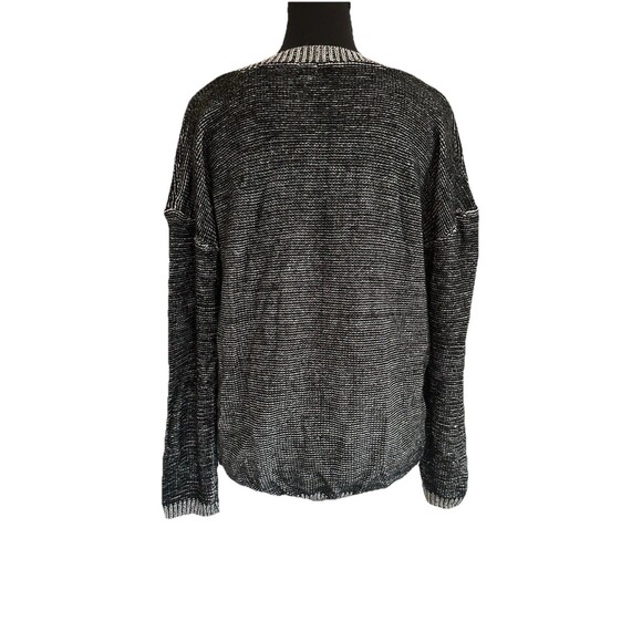 UNIQ Juniors Oversized Long Sleeve Owl Knit Sweater Black & White Size Small - Picture 3 of 6